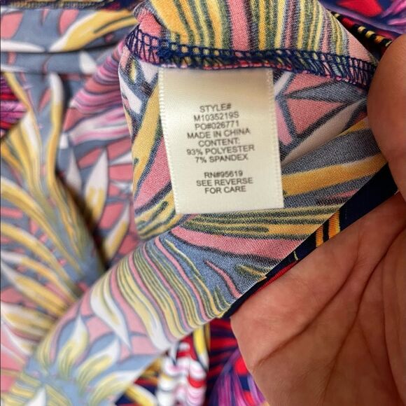 Studio JPR Halter Summer Dress Palm Leaves Red Blue Tassels Size Small - Picture 5 of 9